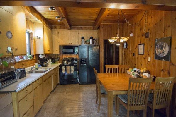 A fully equipped kitchen is available for guest use.