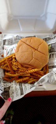 Burger  and fries  for myself