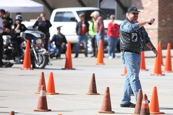 Howie pointing the way at 2014 Metro Police Motor Skills Competition at Dillon Brothers Omaha view more photos http://www.dil...