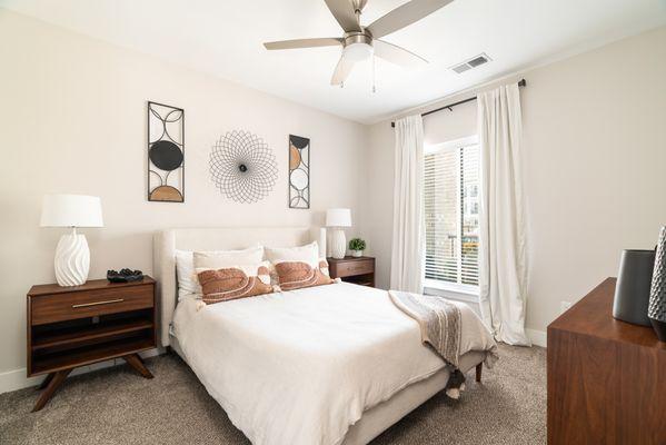 Large master bedroom with walk-in closet.