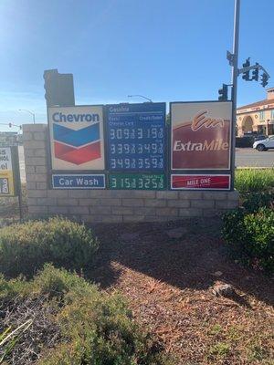 $3.09 per gallon 87 octane cash or seven card otherwise $.10 more per gallon November 15, 2020