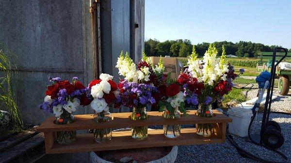 Fresh cut flower bouquets.