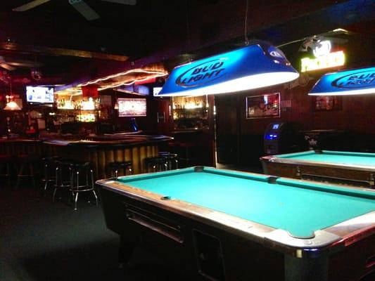 Pool tables, cheap drinks and mellow vibes.