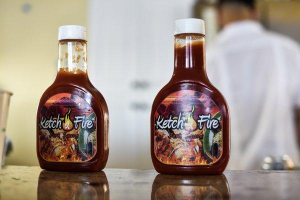 KetchAFire Jerk Sauce it's like when spicy meets sweet they complement each other in both flavor and blend .affordable and delicious..