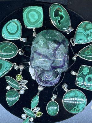 Malachite jewelry