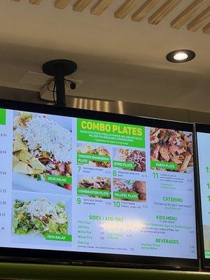 The is the menu INSIDE of the store