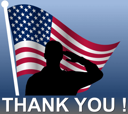 Thank you Veterans. We salute you for the sacrifice you gave our Nation.