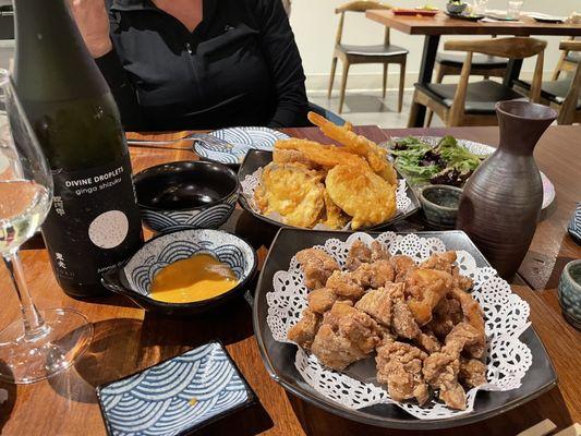 Tempura and chicken karage