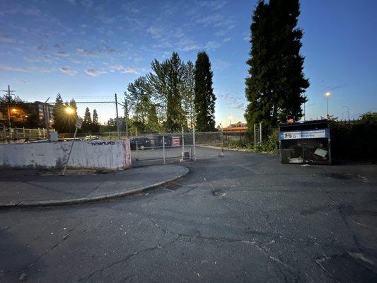 To the left of the "angle in parking" sign is where our vehicle was parked, along with other valet parked vehicles.