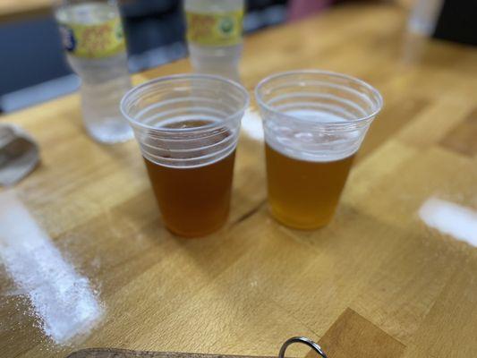 Creamsicle beer on tap & peach tea beer on tap.