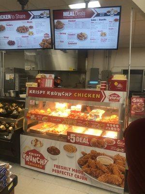 Deli counter at Garrett's. Krispy Krunchy Chicken 6AM to 7PM as of June 2020