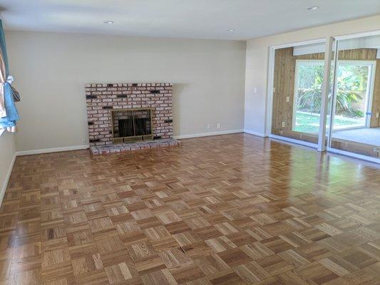 Floors stained with 3 coats of PU (oil)