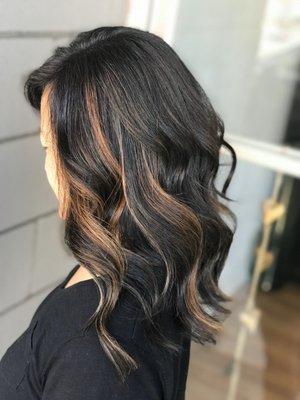 High contrast balayage highlights