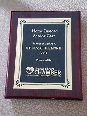 Business of the Month - great job caregivers!!