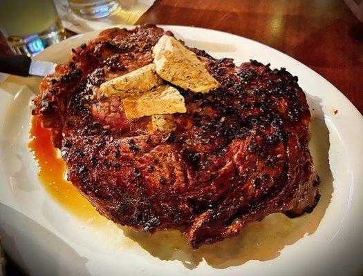 Ribeye with house-made black truffle herb butter