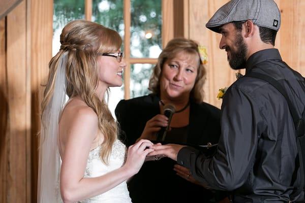 A little humor to break the nervousness at the moment of exchanging the rings. Thank you, Lauren Reynolds Photography Austin