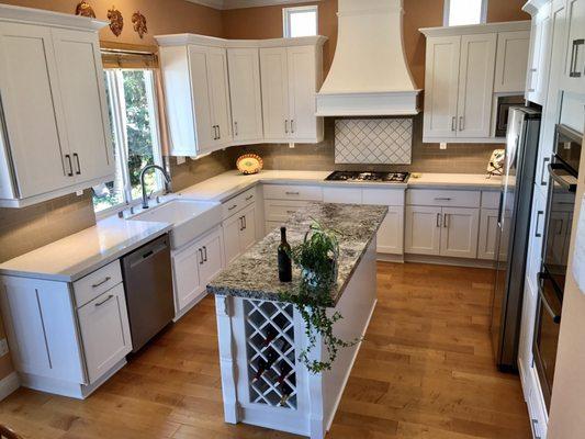 New kitchen with quartz and granite