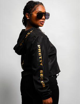 Black and Gold Pretty Secure Windbreaker Jackets are a best seller