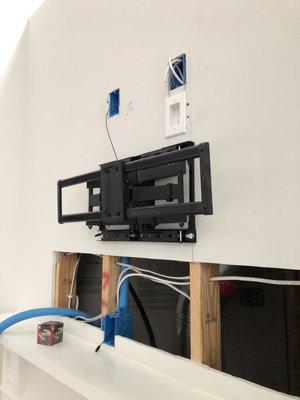 Cable feeds and tv mounts