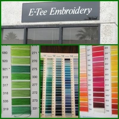 E-Tee's Front of Building - Suite 605, Color Stitching Palettes