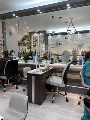 Inside the nail salon