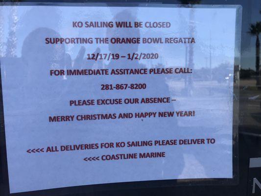 They are closed. There is nothing on their voicemail so it was a disappointment driving down for a locked door.