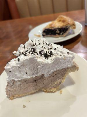 Chocolate Cream Pie and Blueberry Pie