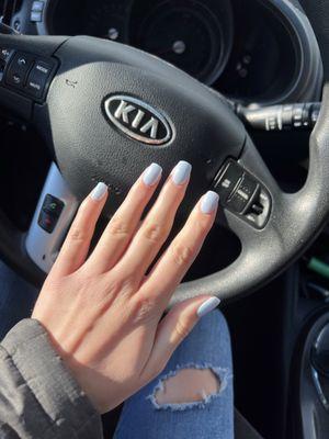 Blue dip nails