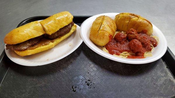 Stromboli and Spaghetti with Meatballs