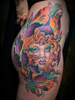 Gorgeous Hip Tattoo by Serina "Twiggy" Malec @Twiggytattooer