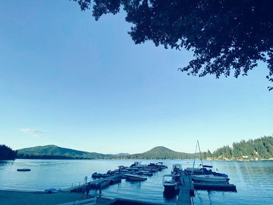 Boat docks at Shore Acres on Loon Lake