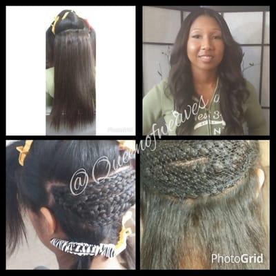 Even if you have long hair you can make it longer and thicker with a sew in. This technique lasts longer than clip-ins.