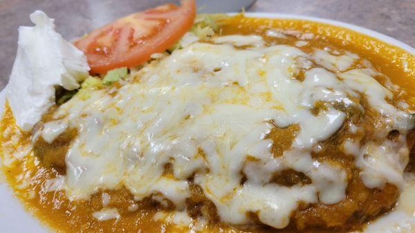 Chile relleno side order.  Huge, stuffed with tons of cheese.  Delicious