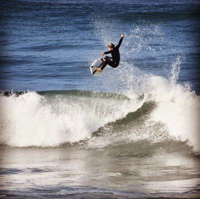 Alessio Sending it on his Custom Solid Surfboard