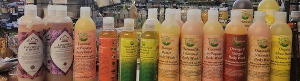 Body wash, massage oils