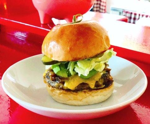 Vegetarian Burger with avocado