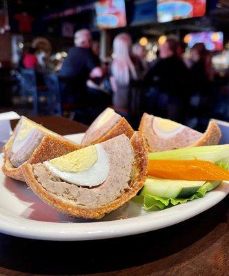 "Scotch egg" served cold.