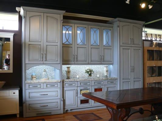 Went into the showroom at MasterCraft Creations, and saw this incredible display of a remodeled kitchen exhibition.