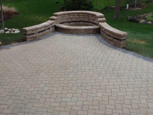 Patio with firepit