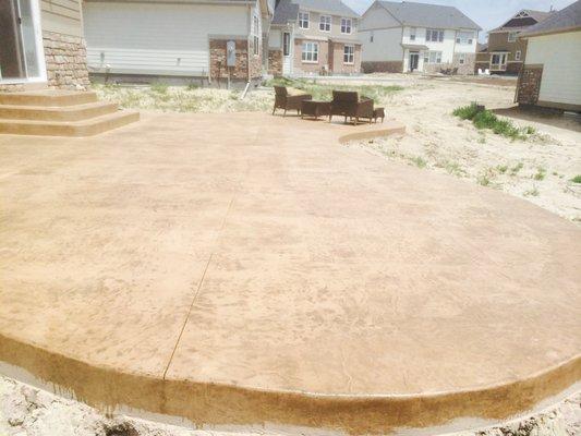 Colored Cement Patio looks natural.