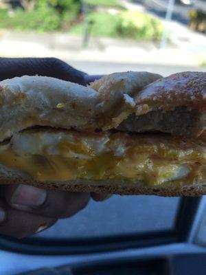 Sausage Egg & Cheese on a Roll