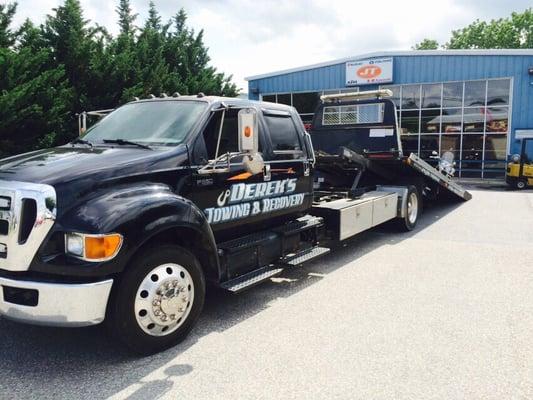 Dropping off a motorcycle for service