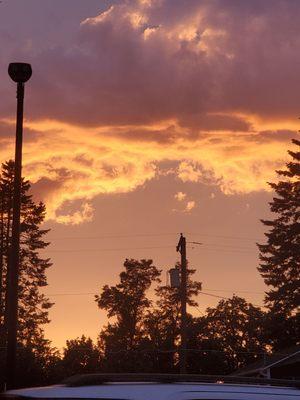 Sunset while sitting on the patio