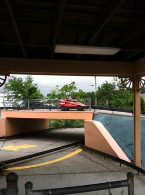 My sister riding a go kart. She said it was really fun.