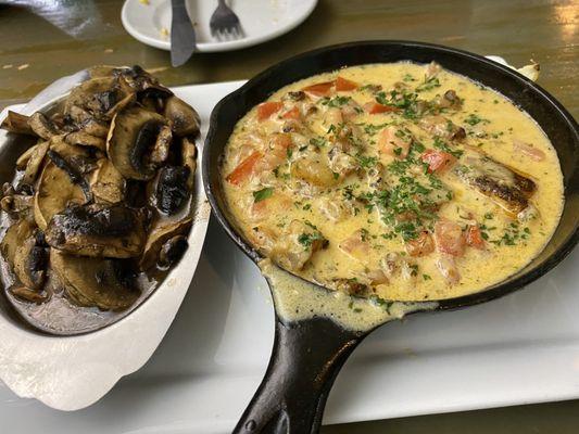 Mushrooms and cast iron Mahi