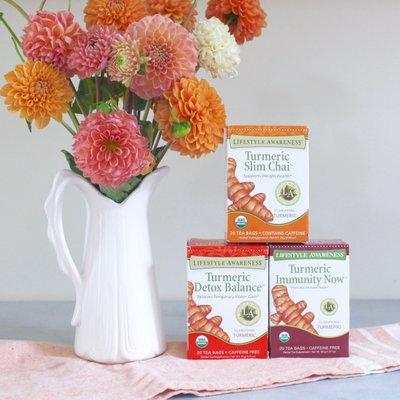 We love our Turmeric Trio - each anchored by the spicy, warming, aromatic and uplifting rhizome that nourishes the body.