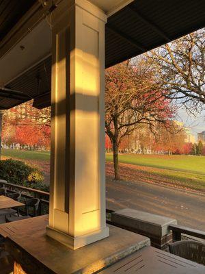 Patio in the Fall season