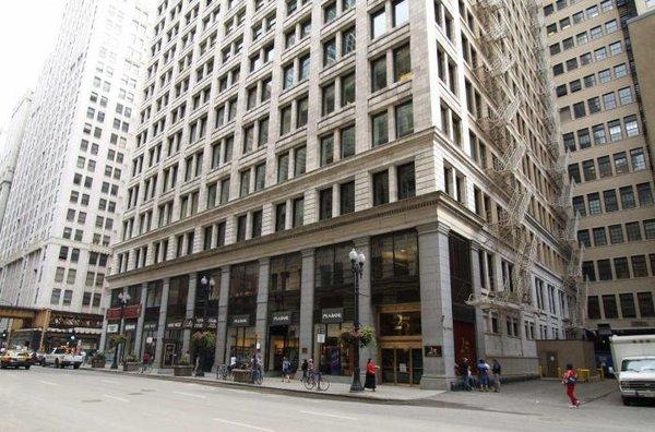 Our offices at 25 East Washington Street, the corner of Wabash and Washington. Across from Macy's Department Store.