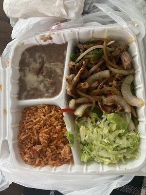 Fajitas with mystery meat inside.