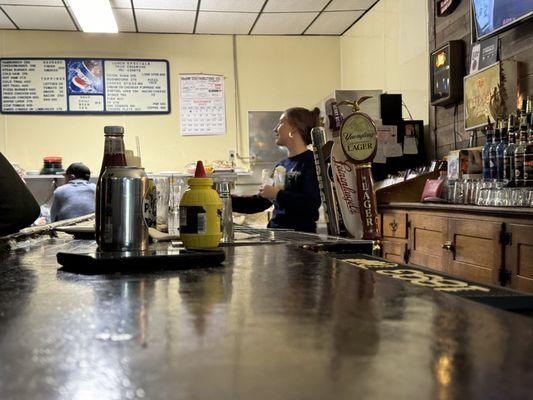 A view down the bar. As old school dive as it gets